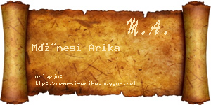 Ménesi Arika névjegykártya